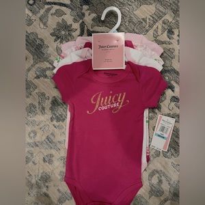 Brand new Juicy Couture baby onesies - 6-9M 4-pack